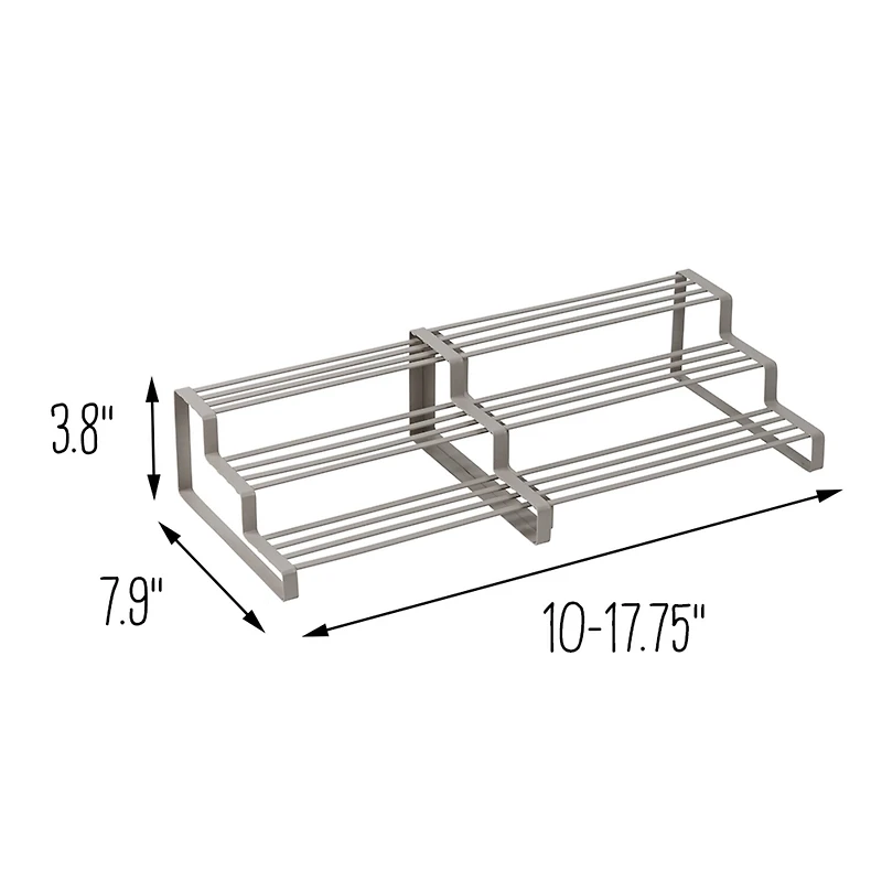 Honey Can Do Gray 3-Tier Adjustable Spice Rack Organizer