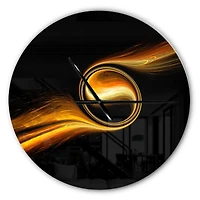 Designart 'Fractal 3D Dancing Yellow Design Modern Wall Clock