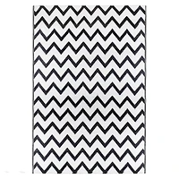 Black & White Chevron Rectangular Outdoor Area Rug, 4ft. x 6ft.