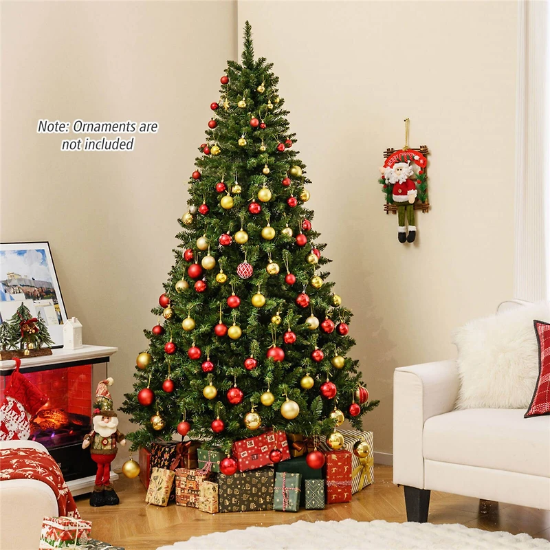 Costway 7ft. Artificial Christmas Tree, Warm White LED Lights