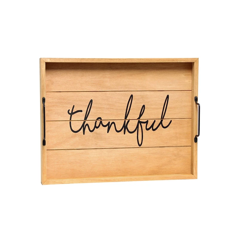 Elegant Designs™ 15.5" Thankful Serving Tray with Handles
