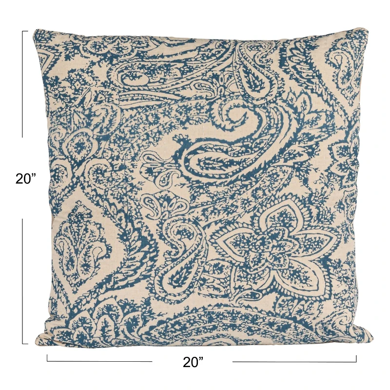 Hello Honey® 20" Blue Paisley Accent Pillow