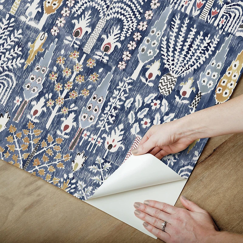 RoomMates Blue Persian Ikat Peel & Stick Wallpaper