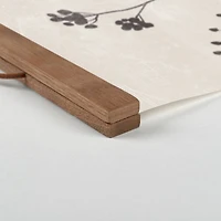 Sketched Florals 12" x 18" Teak Hanging Canvas - Set of 2