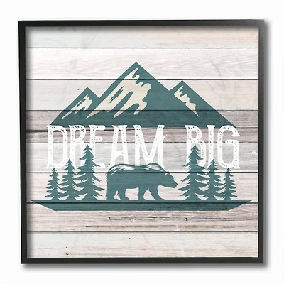 Stupell Industries Rustic Forest Mountain Dream Big Wall Accent with Black Frame