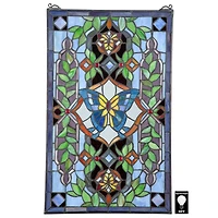 Design Toscano 25.5" Butterfly Utopia Tiffany-Style Stained Glass Window Hanging Décor