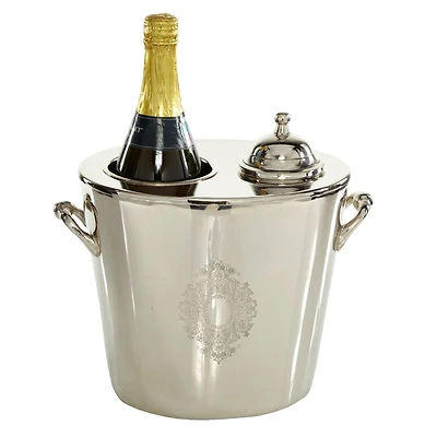 11" Silver Metal Traditional Wine Holder Cooler
