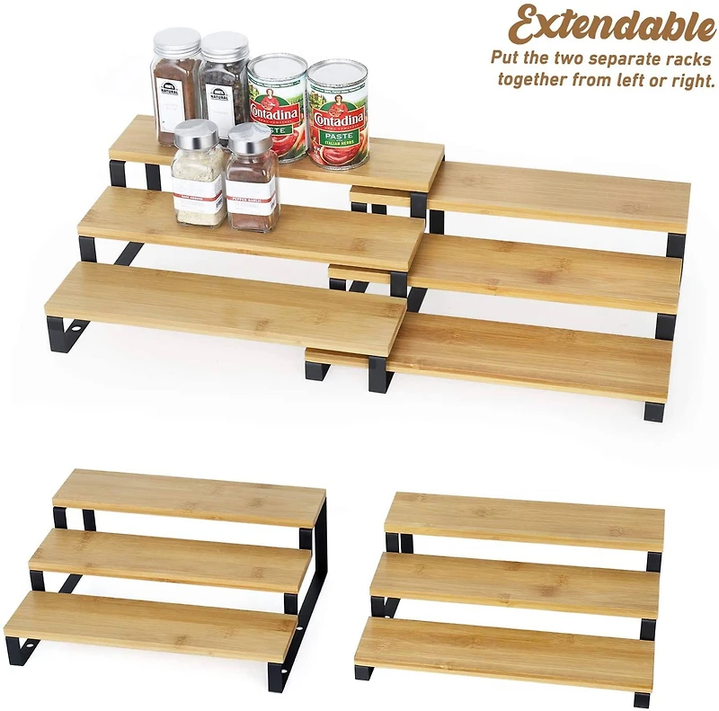 3-Tier Expandable Step Spice Rack Set