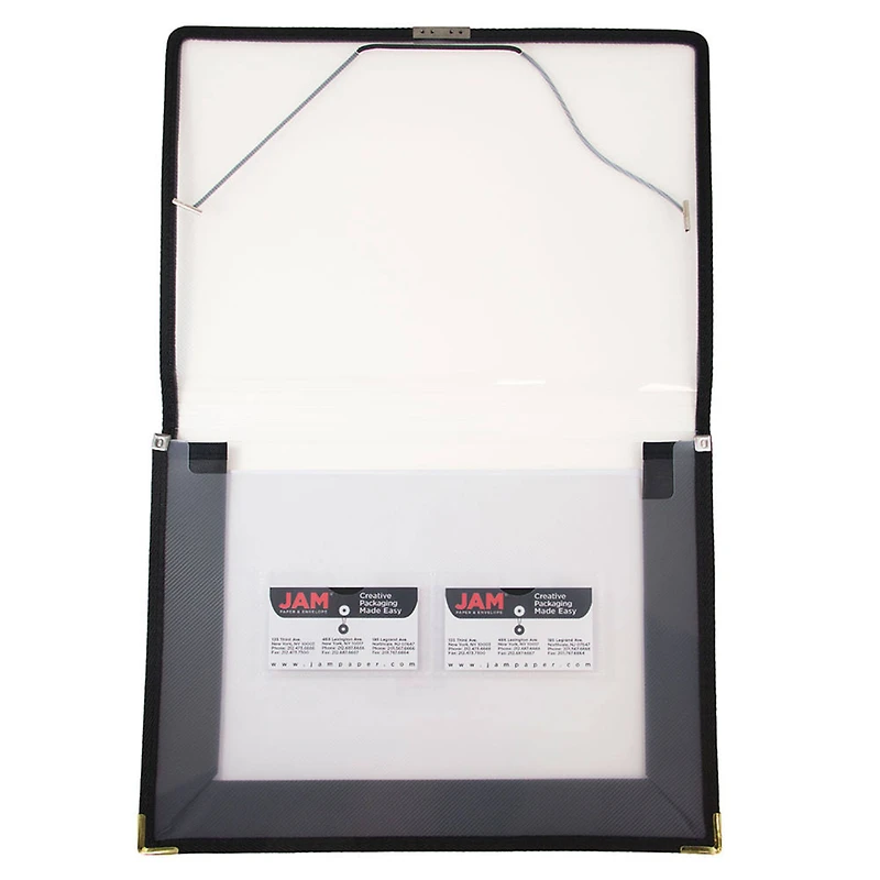 JAM Paper Clear 13" x 9.75" Expandable Elastic Closure Plastic Portfolio