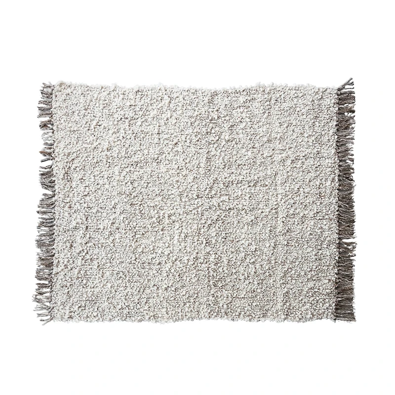 Hello Honey® 60" x 50" Natural & Gray Mélange Cozy Haven Wool Blend Shag Throw