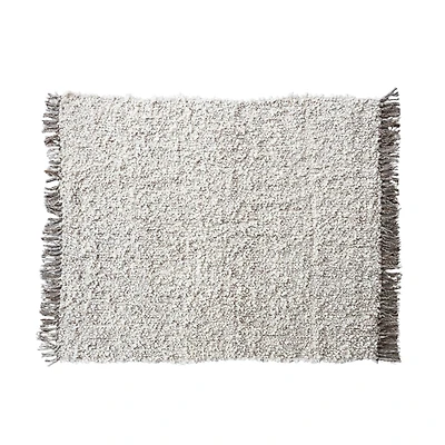 Hello Honey® 60" x 50" Natural & Gray Mélange Cozy Haven Wool Blend Shag Throw