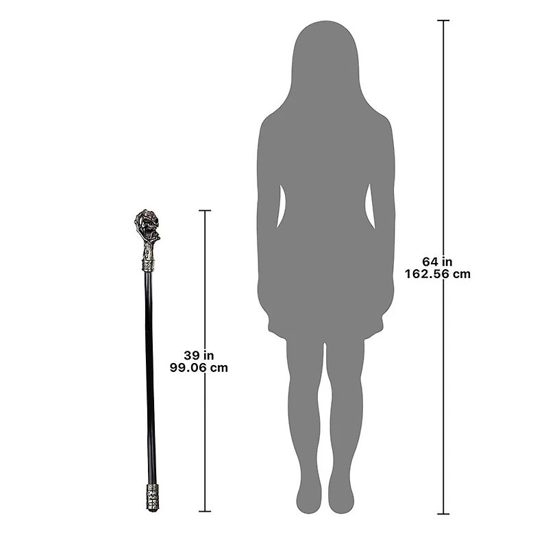 Design Toscano Dragonsthorne Collection: Death's Grip Skull & Claw Walking Stick