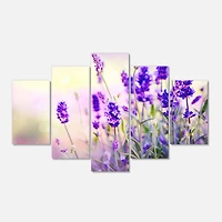 Designart - Purple Lavender Field - Large Floral Photography Canvas Art Print