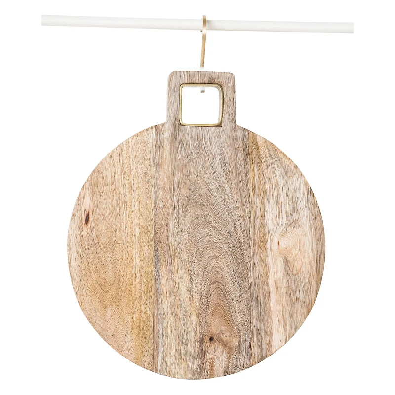 Hello Honey® Mango Wood Cutting Board with Brass Trim Handle