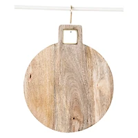 Hello Honey® Mango Wood Cutting Board with Brass Trim Handle