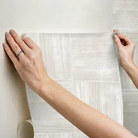 RoomMates Dimensional Square Beige Plaster Peel & Stick Wallpaper