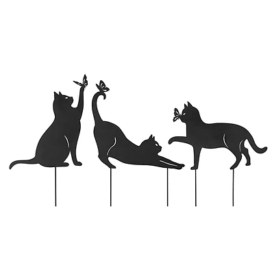 Glitzhome® 20.5" Multi-Functional Metal Cat Silhouette Pick Set