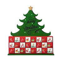 Glitzhome® 15.25" Lighted Christmas Tree Advent Calendar Décor