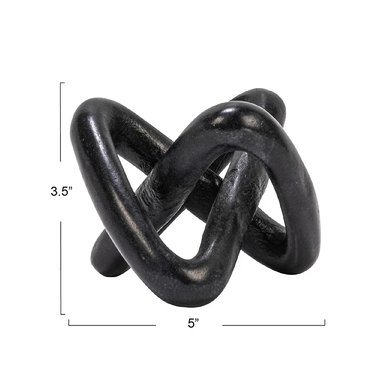 Hello Honey® 3.5" Black Modern Decorative Marble Link Knot