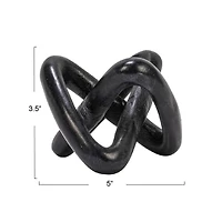 Hello Honey® 3.5" Black Modern Decorative Marble Link Knot