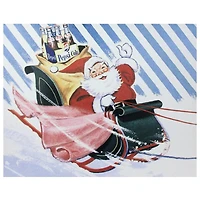 LED Back Lit Santa Claus & Sleigh Pepsi Christmas Wall Art