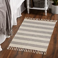 DII® Gray Ticking Stripe Hand-Loomed Rug, 2ft. x 3ft.
