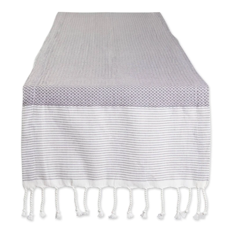 DII® 108" Gray Bordered Dobby Table Runner