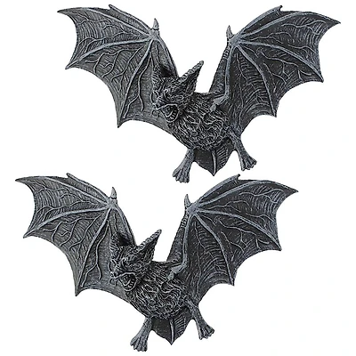 Design Toscano 4" The Vampire Bats of Castle Barbarosa Wall Sculptures Set, 2ct.