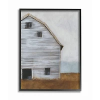 Stupell Industries Worn Old Barn Farm Wall Art in Black Frame