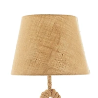Brown Rope and Iron Rustic Table Lamp, 28" x 13" x 13"