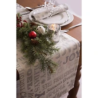 DII® 108" Silver Christmas Collage Table Runner