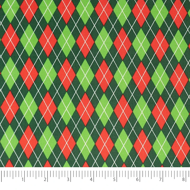 SINGER Christmas Diamonds Print Cotton Fabric