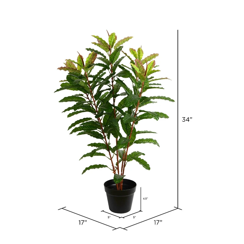 34" Artificial Green Myrtle Real Touch Plant