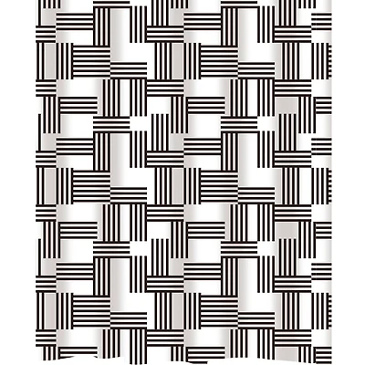 Bath Bliss Woven Stripes Design Shower Curtain
