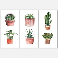 Designart - Flowers In A Pot Cacti and Succulents