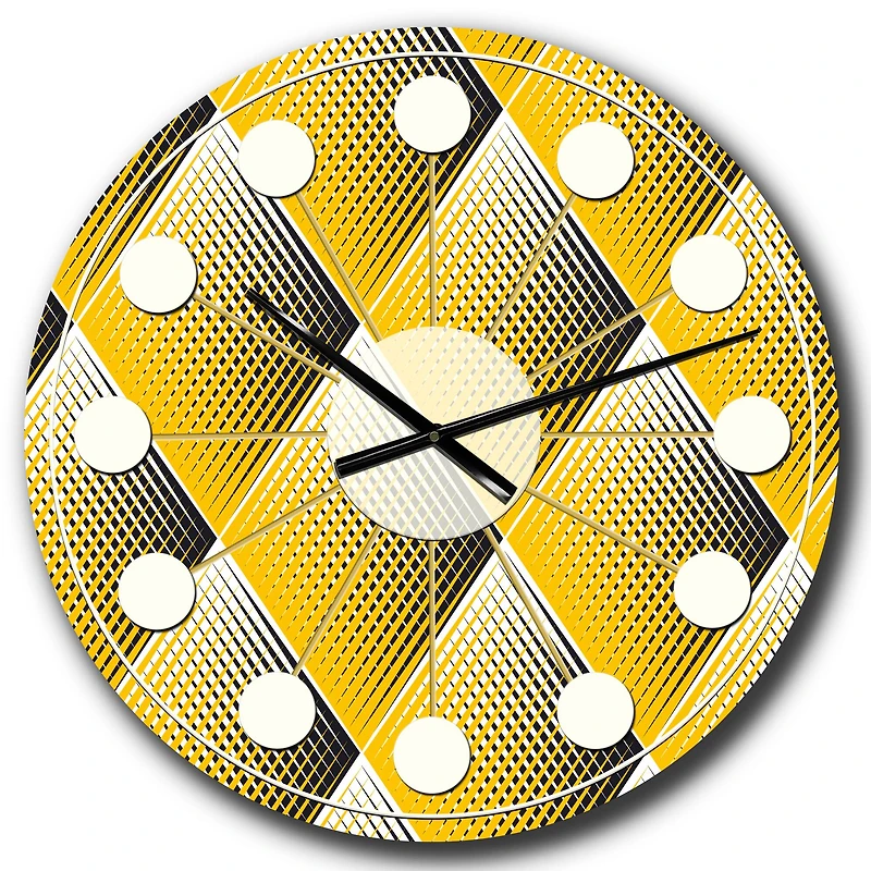 Designart 'Rhombus Retro Geometric Mid-Century Modern Wall Clock