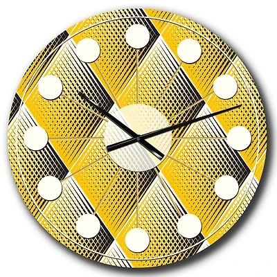 Designart 'Rhombus Retro Geometric Mid-Century Modern Wall Clock