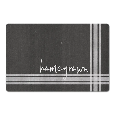 Black with White Stripes Home Grown Floor Mat