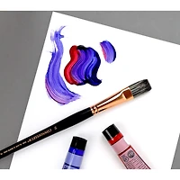 Connoisseur® Black & White Hog Bristle Long Handle Flat Brush