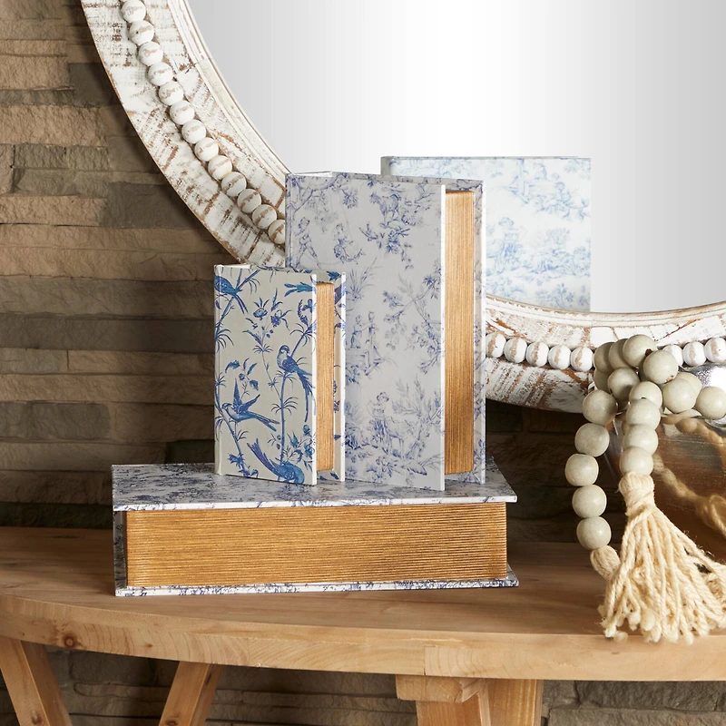 Nature & Foliage Canvas Faux Book Box Set