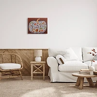 Stupell Industries Thankful Leaves & Pumpkin Canvas Wall Art