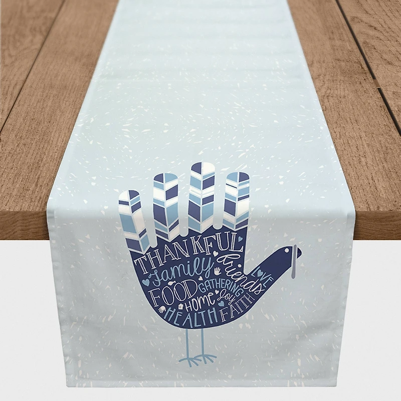 90" Hand Turkey Polyester Twill Table Runner