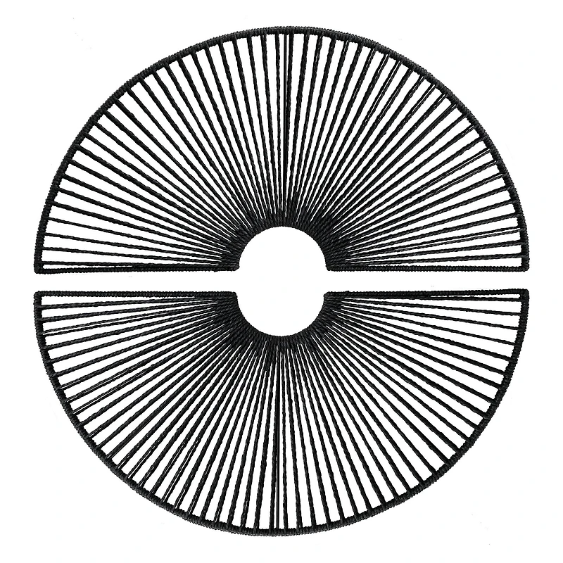 American Art Decor Twin Eclipses 2-Piece Black Paper Rope Wall Art - 30.25" x 30.25"