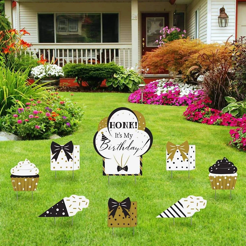 Kate Aspen® Black & Gold Birthday Yard Sign Set