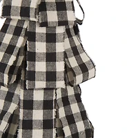 Glitzhome® 17" Black & White Plaid Fabric Tabletop Tree