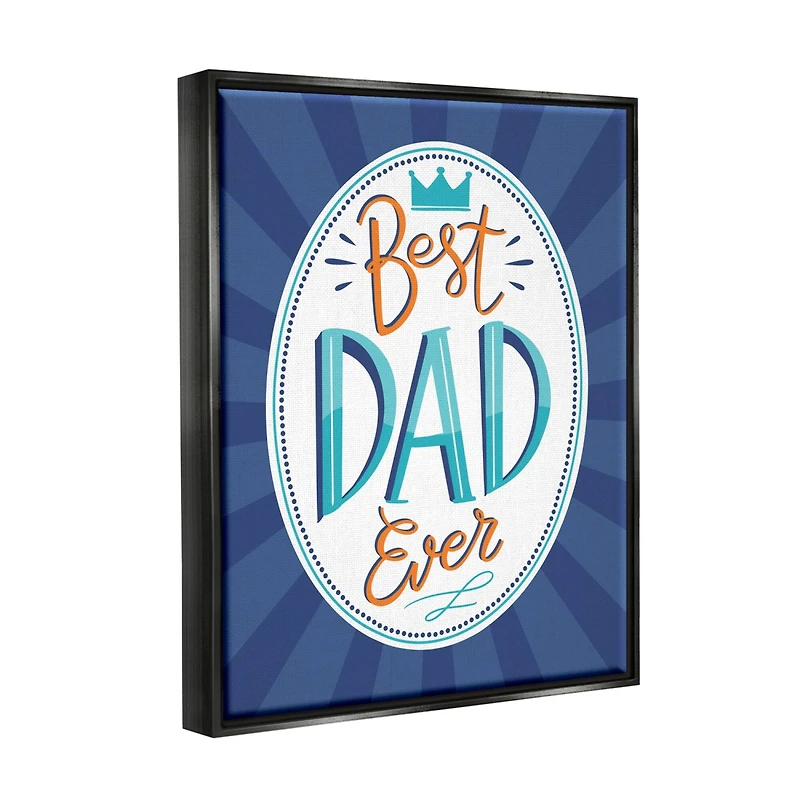 Stupell Industries Best Dad Ever Striped Phrase Floater Framed Art