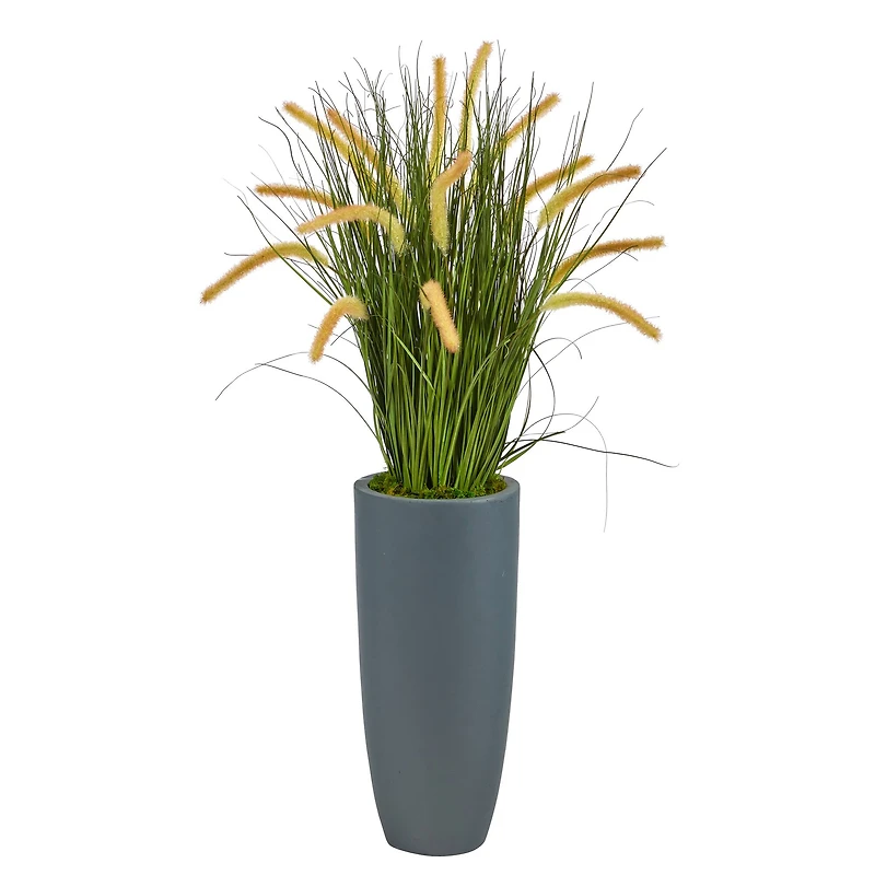 3ft. Onion Grass Plant in Gray Planter
