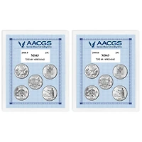 2008P & 2008D Statehood Quarters Graded MS63 Brilliant Uncirculated 