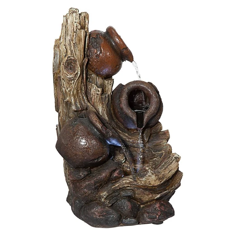 Design Toscano Primavera della Vita Cascading Waterfall Illuminated Tabletop Fountain