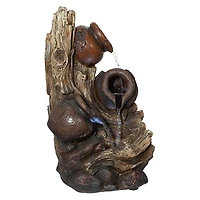 Design Toscano Primavera della Vita Cascading Waterfall Illuminated Tabletop Fountain